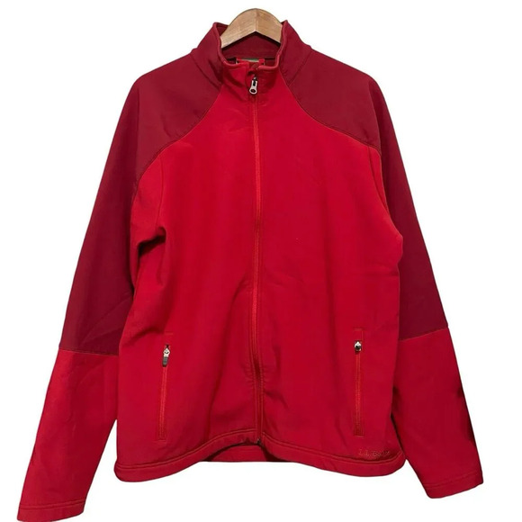 Vtg L.L. Bean Soft Shell Jacket Size L Tall LT Red Full Zip Outdoor O DAR3 - Picture 1 of 8
